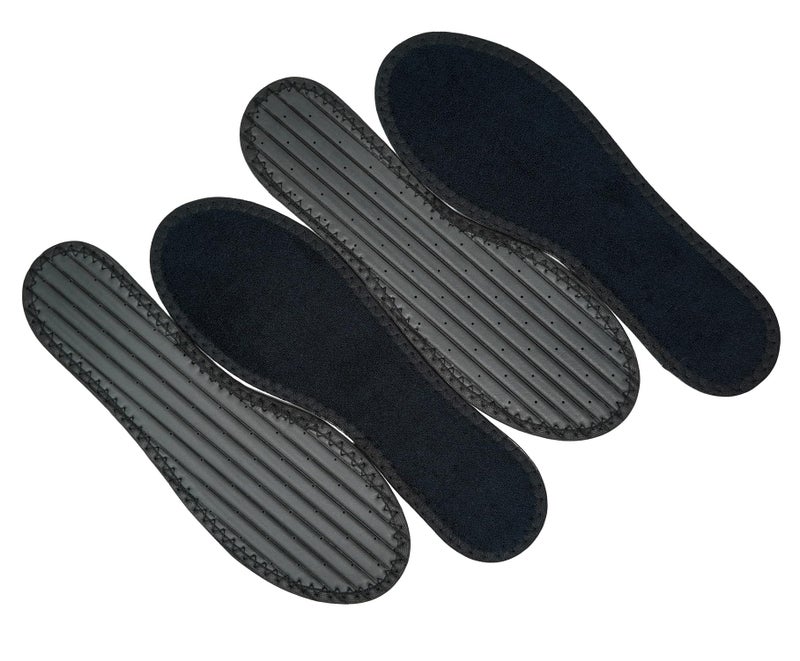 Happystep Cotton Terry Cloth Insoles, Barefoot Shoe Inserts, Sweat Absorption, Odor Control, Moisture-Wicking, Washable and Reusable, Zero Drop Shoe Insoles, 2 Pairs of Black (Women Size 6) - Image 1